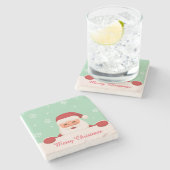 kerstgroet voor kerstmis stenen onderzetter (Zijkant)