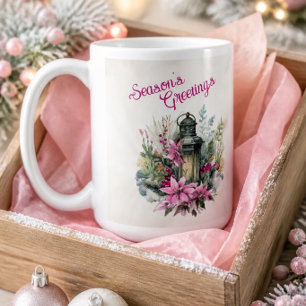 Kerstgroet Waterverf Kerstlantaarn Koffiemok