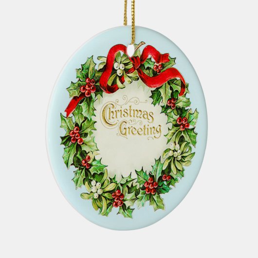 kerstgroet Wreath  Ornament (Rechts)