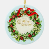 kerstgroet Wreath  Ornament (Voorkant)