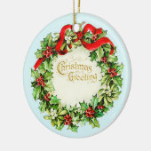 kerstgroet Wreath  Ornament (Links)