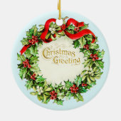kerstgroet Wreath  Ornament (Achterkant)