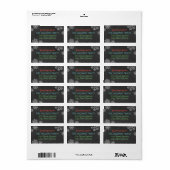 Kerstgroet Zwarte Schoolbord Adres Etiket (Full Sheet)