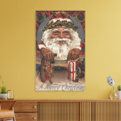 KerstgroetBig Santa Head Canvas Afdruk (Insitu (Woonkamer))