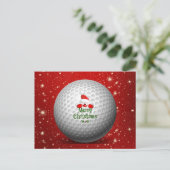 Kerstgroeten aan Golfer Briefkaart (Staand voorkant)