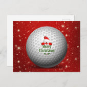 Kerstgroeten aan Golfer Uitnodiging Briefkaart (Voorkant / Achterkant)