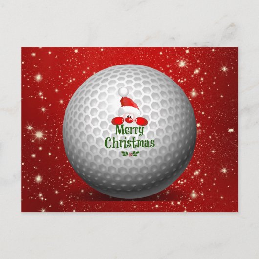 Kerstgroeten aan Golfer Uitnodiging Briefkaart (Voorkant)