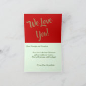 Kerstgroeten aan grootouders Ouders Kaart (Binnen)