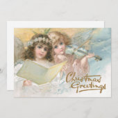 Kerstgroeten Angel Music Viool Joy  Feestdagenkaart (Voorkant / Achterkant)