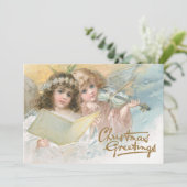 Kerstgroeten Angel Music Viool Joy  Feestdagenkaart (Staand voorkant)