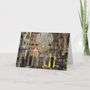 Kerstgroeten Binnenin een orthodoxe kerk Feestdagen Kaart