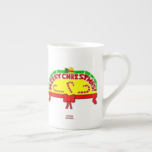 Kerstgroeten Bone China Mok (Rechts)