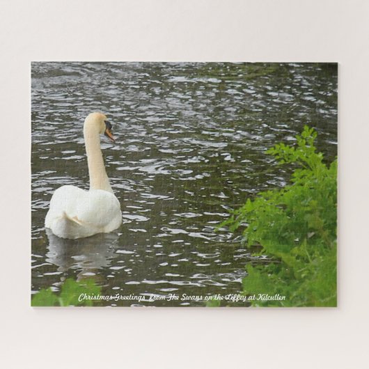 Kerstgroeten De zwanen in Kilcullen Legpuzzel (Horizontaal)