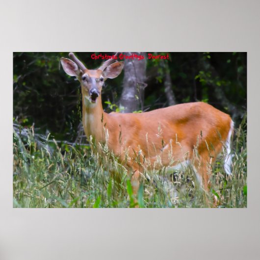 Kerstgroeten Deerest Poster (Voorkant)