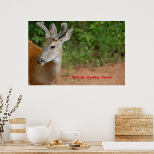 Kerstgroeten Deerest Poster (Keuken)