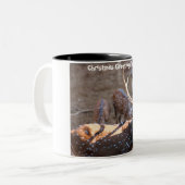 Kerstgroeten Deerest Tweekleurige Koffiemok (Voorkant links)