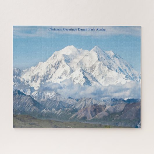 Kerstgroeten Denali National Park Alaska. Legpuzzel (Horizontaal)