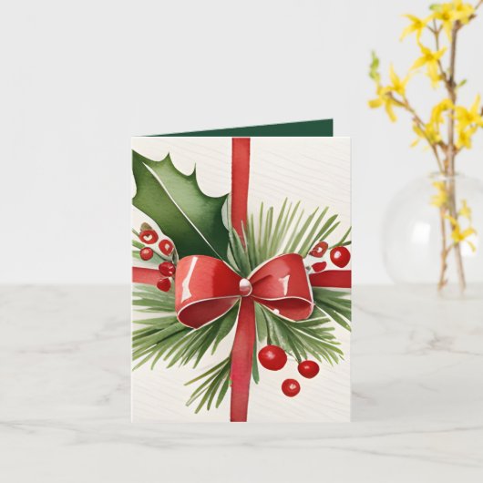 Kerstgroeten & een Holiday Cocktail Kerstmis Kaart (Gele Bloem)