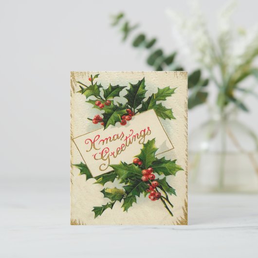  kerstgroeten feestdagenkaart (Staand voorkant)