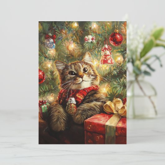 Kerstgroeten Feestdagenkaart (Staand voorkant)