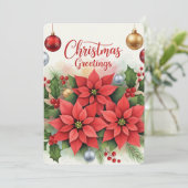 Kerstgroeten, Festief, Feestdagenkaart (Staand voorkant)