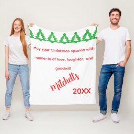 Kerstgroeten fleece deken