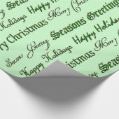 Kerstgroeten (groen) cadeaupapier (Hoek)