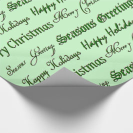 Kerstgroeten (groen) cadeaupapier