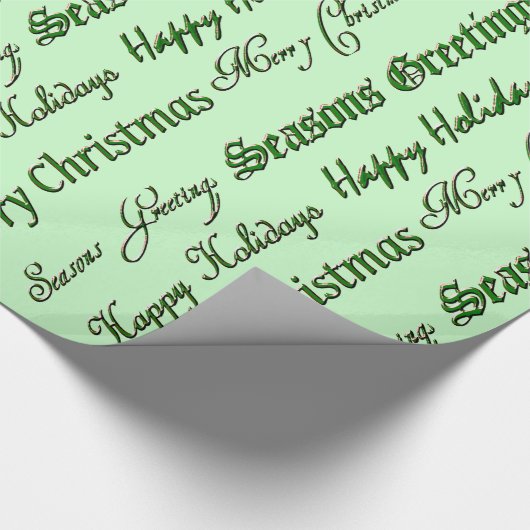 Kerstgroeten (groen) cadeaupapier (Hoek)
