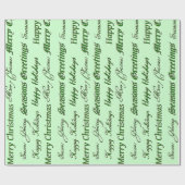 Kerstgroeten (groen) cadeaupapier (Vlak)