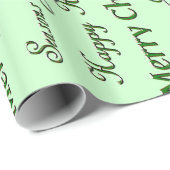Kerstgroeten (groen) cadeaupapier (Rol Hoek)
