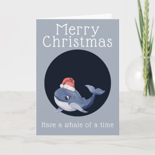 Kerstgroeten hebben een walvis van een tijd feestdagen kaart (Voorkant)