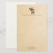 Kerstgroeten Herten in een rode Santa Hat Custom Briefpapier (Voorkant / Achterkant)