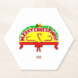 Kerstgroeten Hexagon Papier Onderzetter