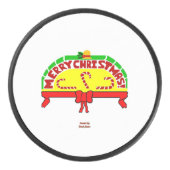 Kerstgroeten Hockey Puck (Voorkant)