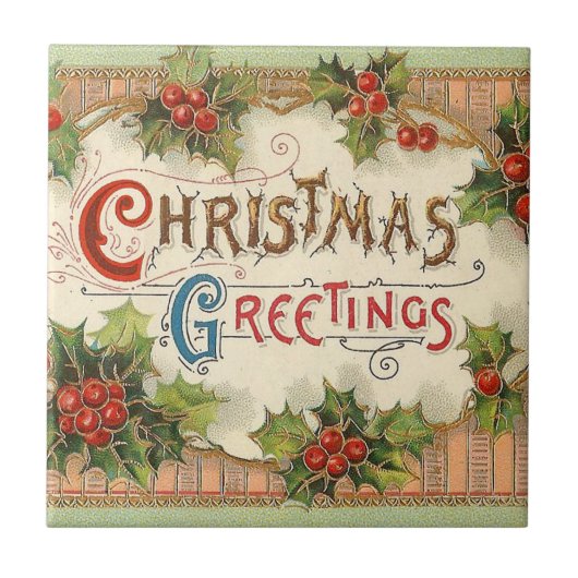 Kerstgroeten Hulst Tegeltje (Voorkant)