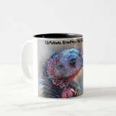 Kerstgroeten Ik ben een oude troebel. Tweekleurige Koffiemok (Voorkant links)