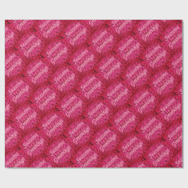 Kerstgroeten in roze inpakpapier
