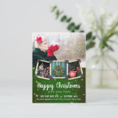 Kerstgroeten Instagram Fotolijsten Groen Feestdagenkaart (Staand voorkant)