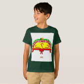 Kerstgroeten jongens Diep Forest Basic T Shirt (Voorkant volledig)