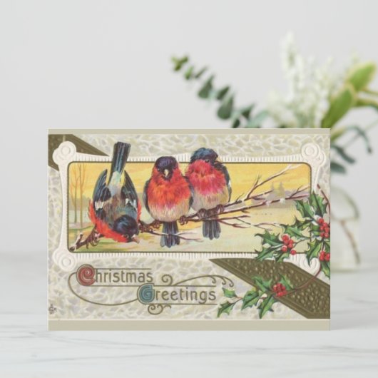 Kerstgroeten - Kaart van de vogelfeestdag (Staand voorkant)