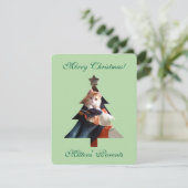 Kerstgroeten Kat Foto Kaart (Staand voorkant)