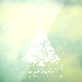 Kerstgroeten Kerstboom met Sterren Sneeuwt Raamsticker (Vel 3)