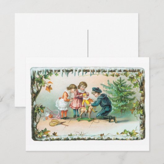 Kerstgroeten - Kinderen & Speelgoed Feestdagenkaart (Voorkant / Achterkant)