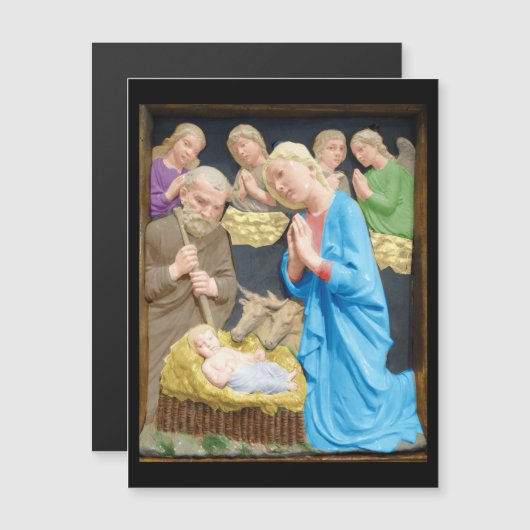 KERSTGROETEN Luca Della Robbia magneet Kerstkaart (Voorkant / Achterkant)