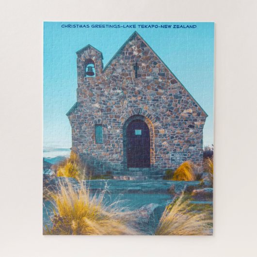 Kerstgroeten-Meer Tekapo-Nieuw-Zeeland Legpuzzel (Verticaal)