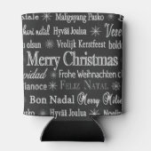Kerstgroeten Meertalige talen zwart Blikjeskoeler (Achterkant)