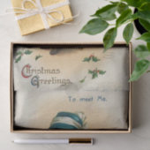 Kerstgroeten meisje wachten, Ellen Clapsaddle Tissuepapier (Geschenk)