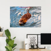 Kerstgroeten  meneer Whiskers Poster (Thuiskantoor)