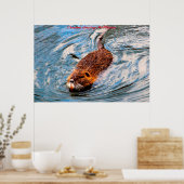Kerstgroeten  meneer Whiskers Poster (Keuken)
